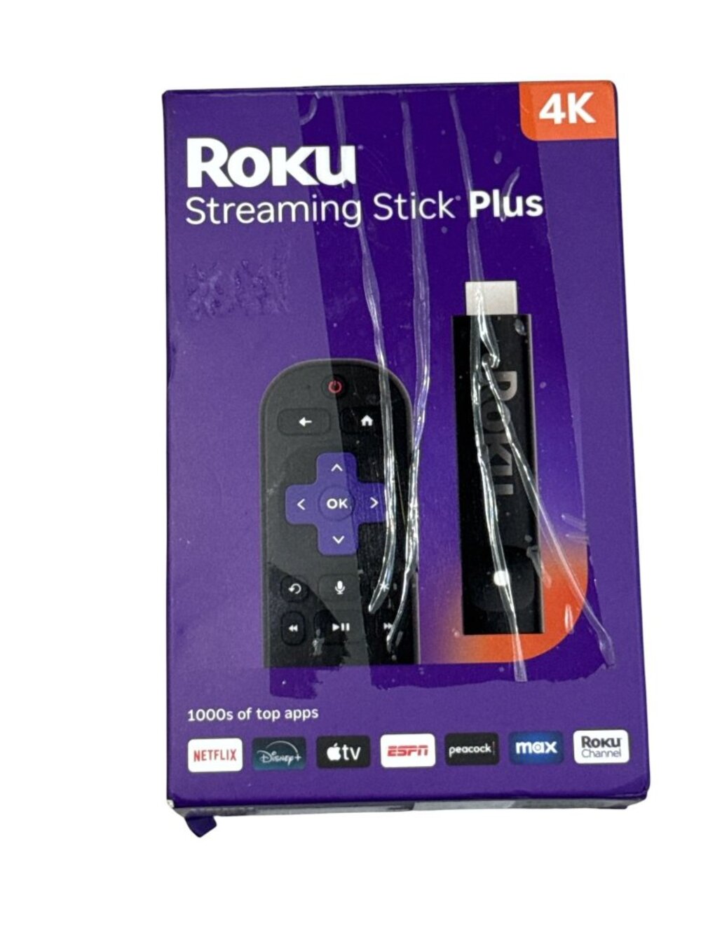 Roku Streaming Stick Plus 4K HDR With Voice Remote Easy Setup HDMI WiFi Works Wi